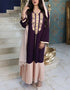 Pleated Embroidered  Modest Long Dress For Women